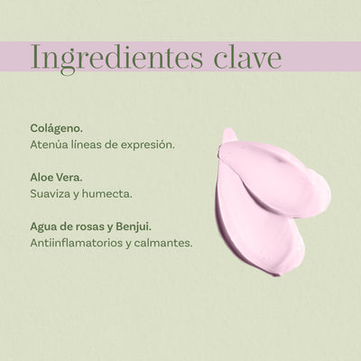 Crema Facial Humectante con Colágeno y Agua de Rosas