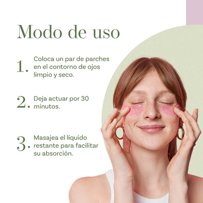 Parches de Hidrogel para Ojeras con Agua de Rosas y Ácido Hialurónico