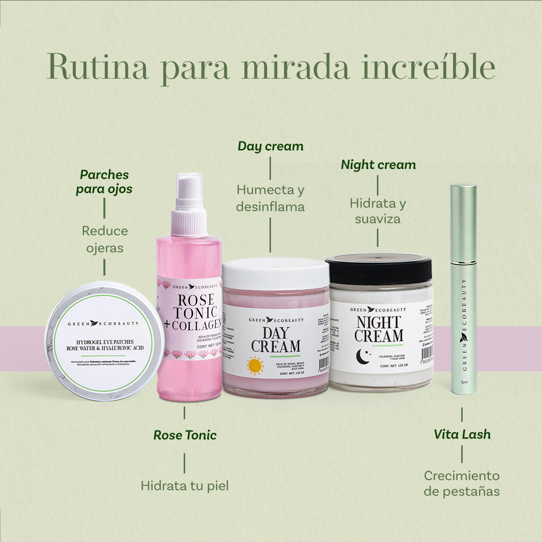 Parches de Hidrogel para Ojeras con Agua de Rosas y Ácido Hialurónico