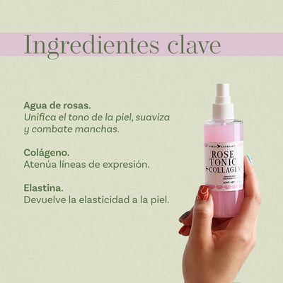 Tónico Facial De Agua De Rosas Con Colágeno: Rose Tonic