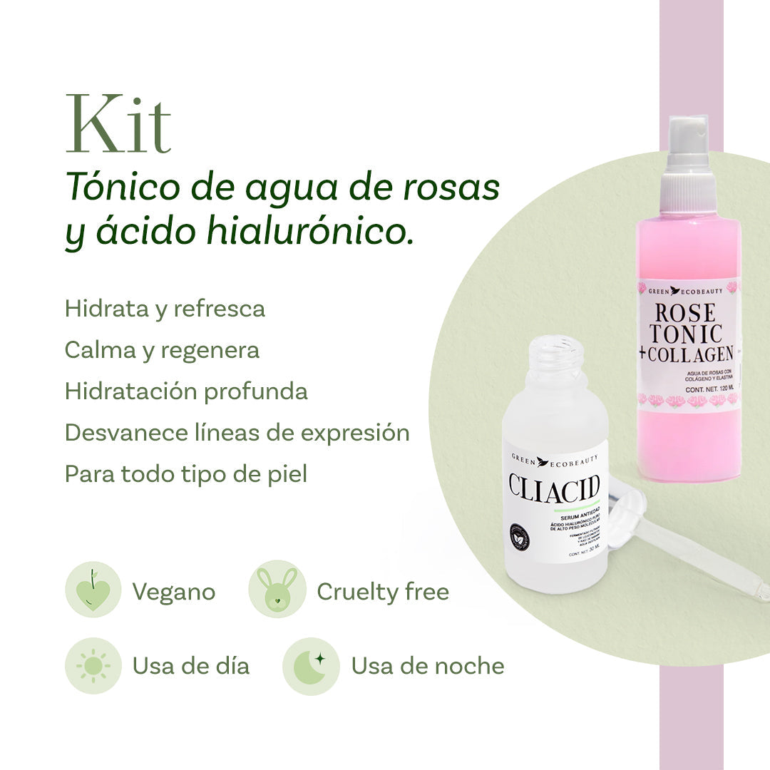 Tónico de Agua de Rosas y Ácido Hialurónico