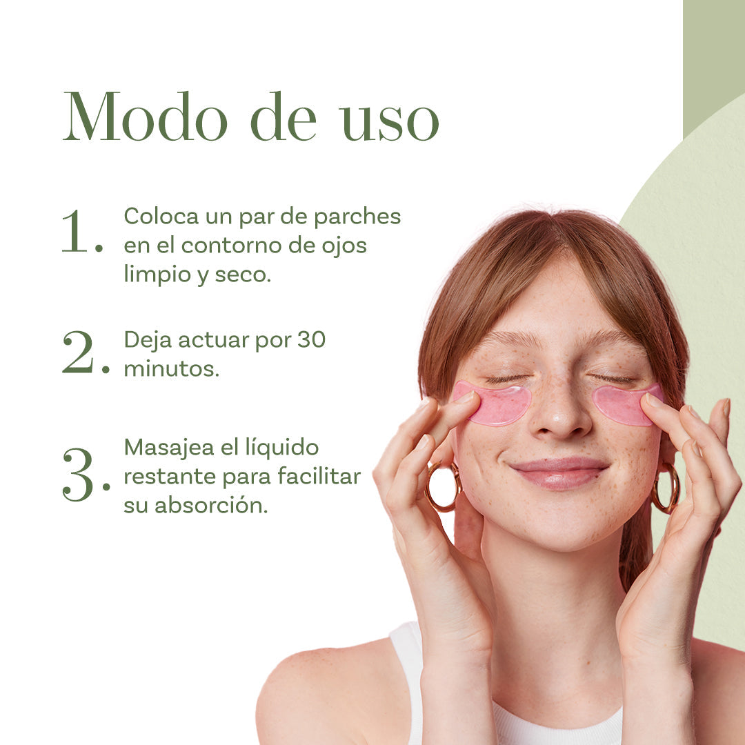 Parches para Ojeras: de Té Verde y Agua de Rosas